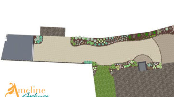 Ameline Arbora - Présentation de projet d'aménagement de jardin - Vue 2D