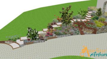Ameline Arbora - Présentation de projet d'aménagement de jardin - Vue 3D