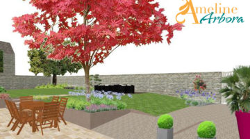 Ameline Arbora - Présentation de projet d'aménagement de jardin - Plan 3D
