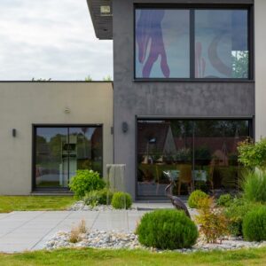 terrasse de jardin - bois, pierre, dallage, béton - Ameline Arbora Paysagiste Dinan Bretagne